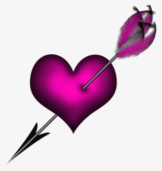 Image Library Stock Rustic Arrow Clipart - Purple Heart With Arrow