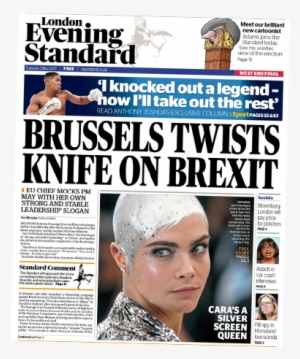 Osborne's First Leader Says Brexit Is “an Historic - Evening Standard Front Page