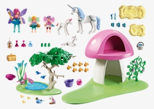 Fairies With Toadstool House - Playmobil 6055 Fairies With Toadstool House