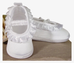 Ballet Slipper Dress Shoes Matte Satin With Ruffle - Shoe