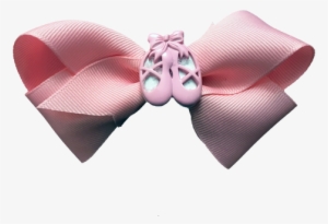 Large Baby Pink Boutique Hair Bow With Ballet Slippers - Present