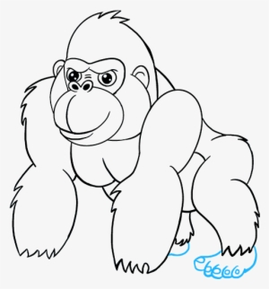 Outline Drawing Of A Gorilla - Drawing