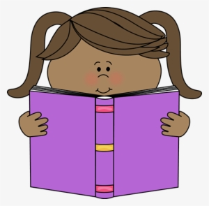 Little Girl Reading A Book Clip Art - Girl Reading Clipart