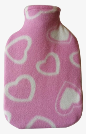 Warm Tradition Pink Hearts Fleece Hot Water Bottle