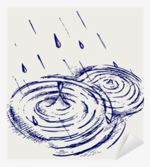 Rain Drops Rippling In Puddle - Rain Drop Doodles