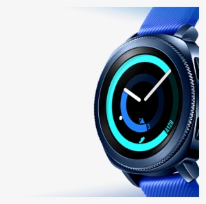 Close Up Of Front View Of Blue Gear Sport Angled Slightly - Samsung Gear Sport