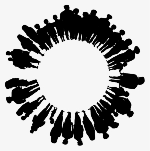 Silhouettes Of People In A Circle - World Population Day 2018 Theme