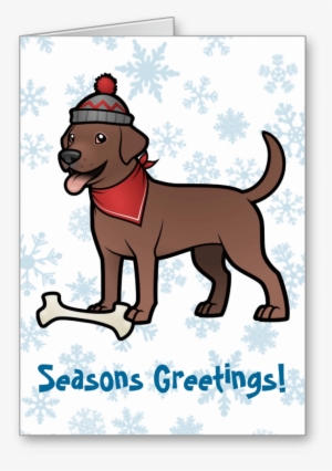 Customizable Chocolate Lab Christmas Greeting Card - Greeting Card