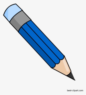 Blue Pencil With Blue Eraser Clip Art Free - Blue Pencil Clip Art