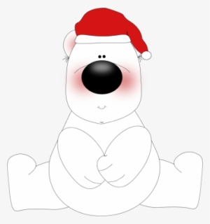 White Christmas Bear Clip Art - Christmas Polar Bear Clipart