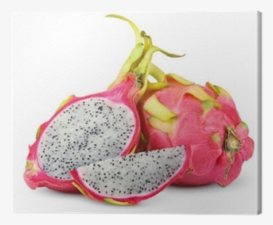 Dragon Fruit Or Pitaya With Cut On White With Clipping - Fruit Du Dragon Rose