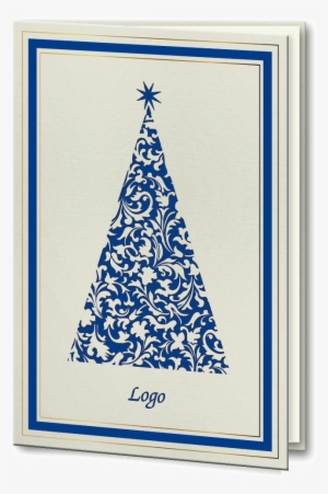 Laser Cut Blue And Gold Foil Christmas Tree - Christmas Tree
