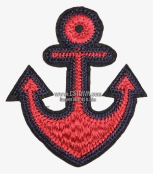 Red Boat Anchor Stock Embroidery Patch - Appliqué