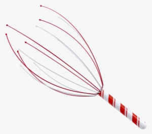 Striped Red And White Handle Holiday Head Massager - Carmine