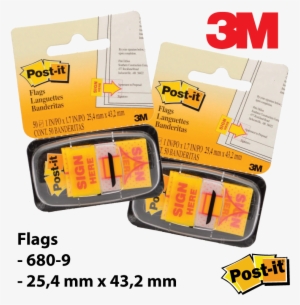 680-9 - 3m Post-it Sign Here Flags (50 Flags)