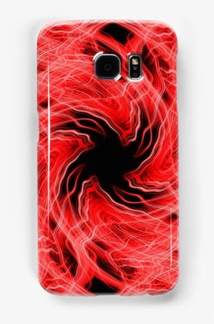 Spining Red Light Trails Pattern On A Black Background - Mobile Phone Case