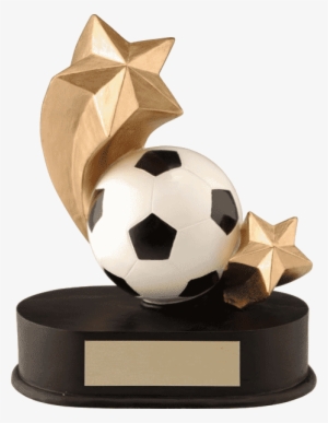 Shooting Star Soccer Ball Resin Trophy - Custom Shooting Star Soccer, 4.25", Promotional Products