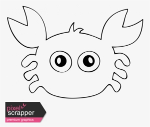 Cartoon Crab Template - July Outline