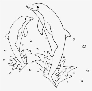 Jumping Dolphins Outline - Dolphin