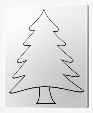 Outline Cartoon Christmas Tree Canvas Print • Pixers® - Pine Tree Clip Art