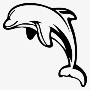 Dolphin Clipart Black And White Dolphin Leaping White - Dolphin Clipart Black And White