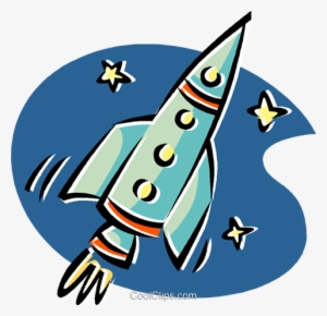 Rocket Ship Flying Through Space Royalty Free Vector - Illustration