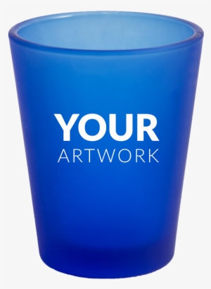 Customized Frosted Blue Shot Glass- - Plastic