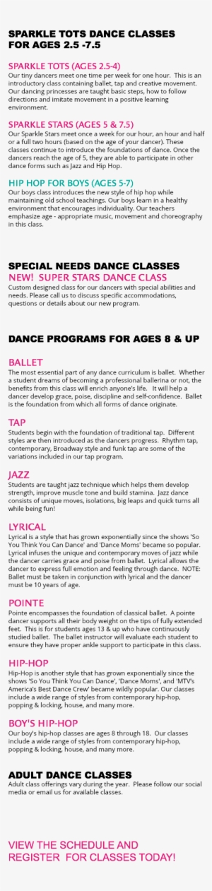 Sparkle Tots Dance Classes For Ages - Document