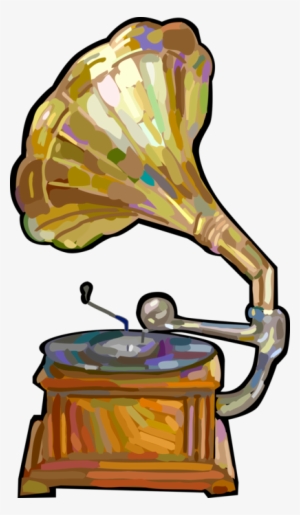 Vector Illustration Of Gramophone Phonograph Record - Song