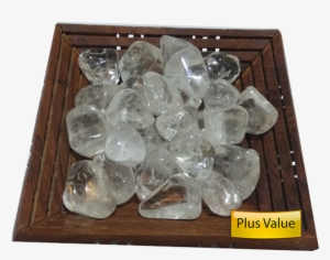 Natural Crystal Quartz Pebbles In Beautiful Wooden - Crystal