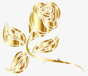 Rose Golden Gold Floral Glowers - Vektor Bunga Emas Png