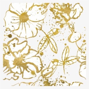 Floral Gold Metallic Goldglitter Flowers Background - Goldglitter