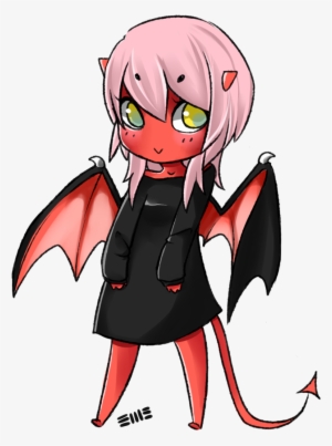 Drawn Demon Chibi - Anime Chibi Demon Girl