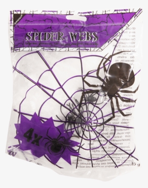 Spider Web - Halloween Spiders Web Decoration & 4 Plastic Spiders