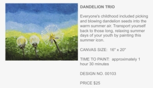 Dandelion Trio Popup Paint Studio - Popup Paint Studio