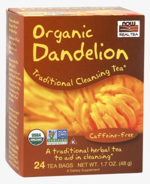 Dandelion Tea, Organic - Now Foods - Cleansing Herbal Tea Dandelion - 24 Tea