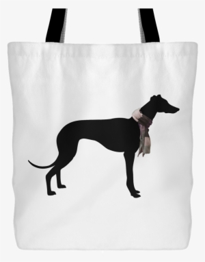 Greyhound With Striped Scarf Tote Bag - Greyhound Silhouette Clip Art Png