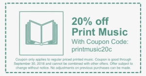 20 Percent Off Printed Music - Ironlak