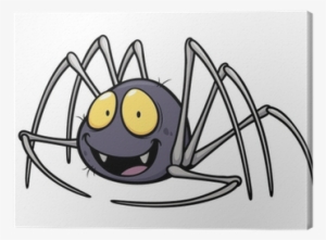 Vector Illustration Of Spider Cartoon Canvas Print - Arañas Animadas