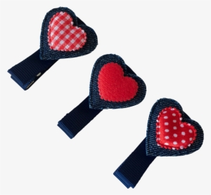 Red Heart Hair Clips