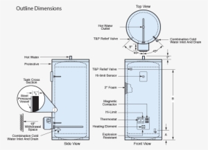 Model Er Outline Dimensions - Hot Water Heater Dimension