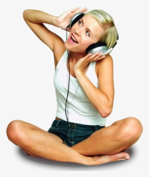 Chica Sentada Escuchando Música - Mujeres Escuchando Musica Png