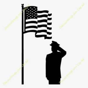 Soldier Salute Flag Silhouette