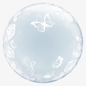 Two Sided Transparent Bubble Balloon Made Of Plastic - Roses & Butterflies Clear Bubble Balloon 24