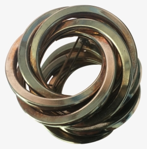 Metallic Spiral Circles Brooch Circa 1960 60's - Bangle