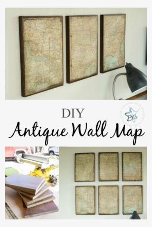 Diy Antique Wall Map- Learn How To Custom Make An Aged - Lantern Luncheon Table Square Gift Stickers