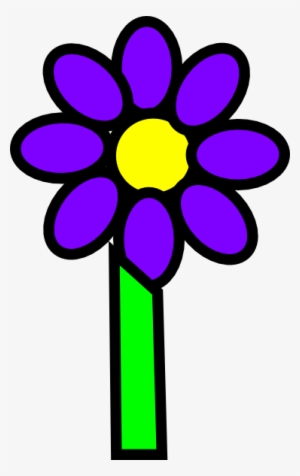 Purple Flower With Stem Clip Art - Clip Art