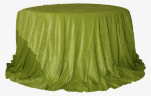 Round Table With Green Velvet Cover - Weaving