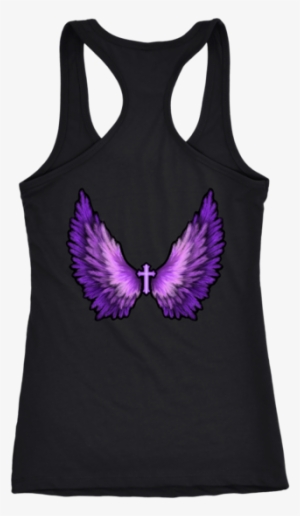 Purple Angel Wing Cross Tank - Shirt