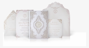 Gold And Ivory Lace Laser Cut Luxury Wedding Invitation - Wedding Invitation